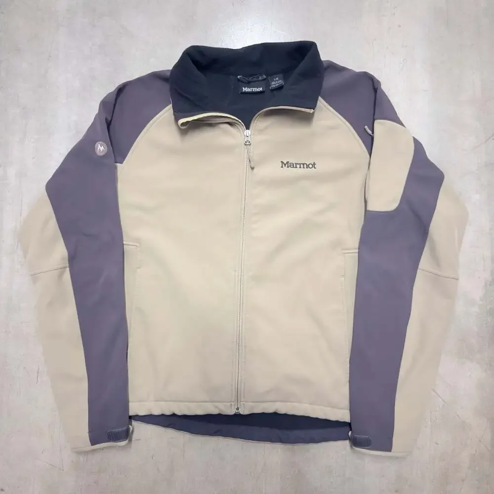 Marmot Men's Softshell Windbreaker Jacket Tan Gray Size Large